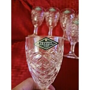 Shannon Godinger Dublin Crystal 4.75" Set of 6 Footed Cordial Goblet Wine Glass
